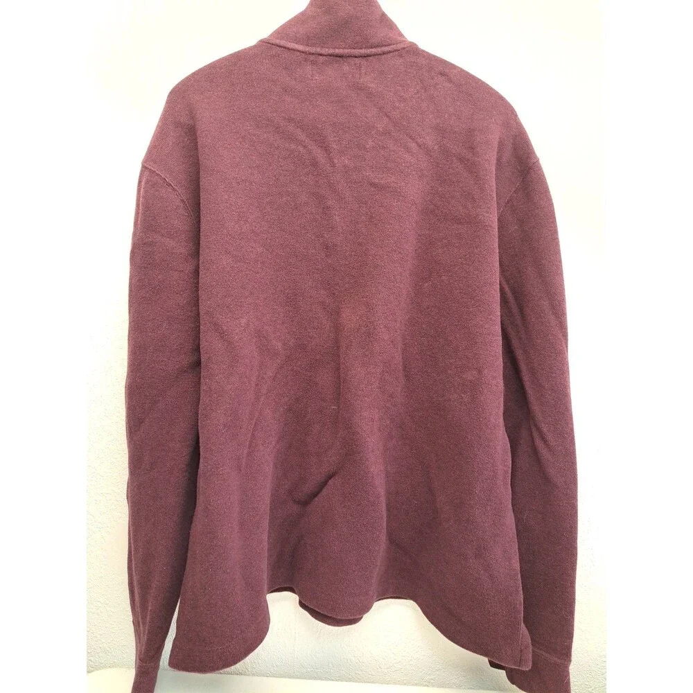 Polo Ralph Lauren 1/4 Zip Pullover Sweater Large Men XL Burgundy Pony Logo - Picture 2 of 5